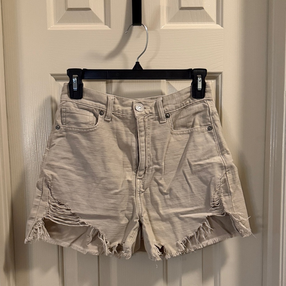 American Eagle Tan Distressed Jean Shorts